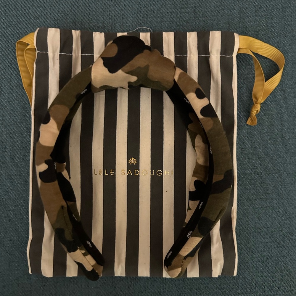 Lele Sadoughi Camo Jersey headband